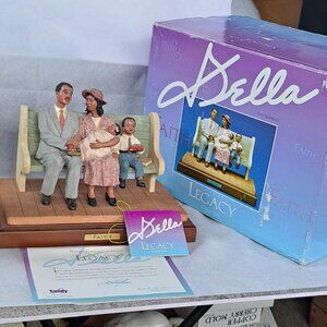 Della Legacy Collection Faith Figurine African American Family Church Pew Resin